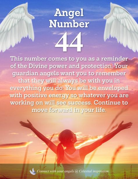 Angel Number 44 This number comes to you as a reminder of the Divine power and protection. Your guardian angels want you to remember that they will always be with you in everything you do. You will be enveloped with positive energy so whatever you are working on will see success. Continue to move forward in your life. 44 Meaning Angel Numbers, 44 Angel Numbers, 44 Angel Number Meaning, 44 Angel Number, Manifesting Positivity, Angels Numbers, Angel Protection, Angel Spirit, Angel Number Meaning