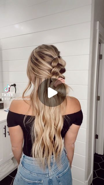 breanna cohoon on Instagram: "half up scrunchie style 💗 . . . #hairtutorial #hairstyle #hairideas #hairtrends #hairaccessories #mastersofbraids #beyondtheponytail #dreamcAtchershair #bossbabe #girlboss #bohostyle #bohofashion #hairfashion" Hairstyles Half Up Half Down Braid, Half Up Half Down Hairstyles With Braids, Hair Half Up Half Down, Scrunchie Styles, Hair Half Up, Half Up Half Down Hairstyles, Saving Grace, Braid Tutorial, Half Up Half Down Hair