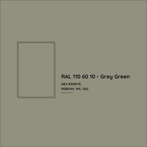 About RAL 110 60 10 - Grey Green Color - Color codes, similar colors and paints Grey Green Color Palette, Pantone Tcx, Analogous Color Scheme, Rgb Color Codes, Hexadecimal Color, Colorful Website, Rgb Color Wheel, Monochromatic Color Palette, Opposite Colors