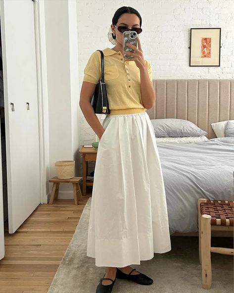 White Skirt Outfits, Stile Boho Chic, Modest Clothing, Pinterest Outfits, White Skirt, 가을 패션, Mode Vintage, Spring Summer Outfits, Modest Outfits