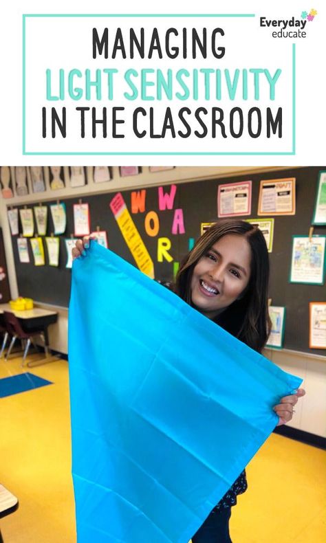 Managing Light Sensitivity in the Classroom – everydayeducate Diy Light Covers Classroom, Fluorescent Light Covers Diy Classroom, Fluorescent Light Covers Diy, Beautiful Classroom, Fluorescent Light Covers, Classroom Discipline, Calm Room, Behavior Interventions, Light Sensitivity