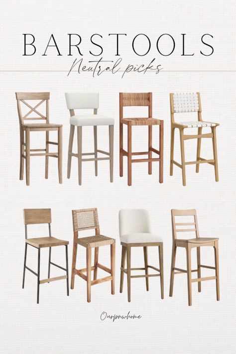 Light Barstools, Barstools Without Backs, Neutral Kitchen Bar Stools, Barstools White Kitchen, Neutral Counter Stools, White Kitchen Barstools, Natural Barstools, Neutral Barstools, Boho Kitchen Stools