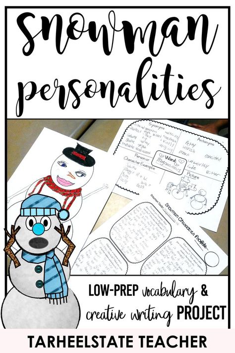 January Classroom Activities, Winter Classroom Ideas, Snowmen At Night Activities, Adjective Word List, Winter Class Party, Writing Celebration, Snowman Writing Activities, Snowman Creative, Story Planner