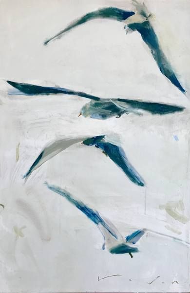 Raven Roxanne Art, Raven Roxanne, Playful Painting, Painters Studio, Abstract Bird, Oil Painting Nature, Figurative Artwork, Charleston South Carolina, Fish Art