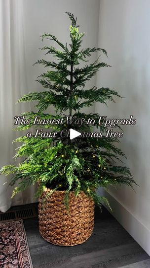 3.6K views · 793 reactions | Give any faux Christmas tree a Pottery Barn-style look for less with this easy hack. ✨ All you need is a large woven basket, a blanket and some inexpensive wired garland. 

Comment TREE below to receive a DM with the link to shop this post on my LTK ⬇ https://liketk.it/4VK5T | Chelsea Faulkner Vittatoe Faux Christmas Tree, Pottery Barn Style, Large Woven Basket, Faux Christmas Trees, Faux Christmas, Woven Basket, Barn Style, Christmas 2022, Simple Tricks