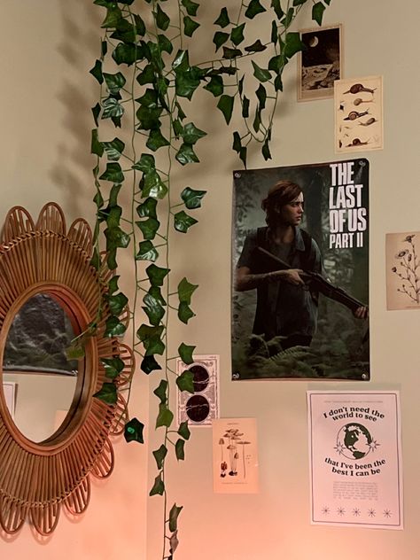 The Last Of Us Bedroom, The Last Of Us Bedroom Ideas, The Last Of Us Room Ideas, The Last Of Us Themed Room, The Last Of Us Room Decor, Tlou Room Decor, The Last Of Us Room, Twilight Core Room Aesthetic, Tlou Aesthetic Poster