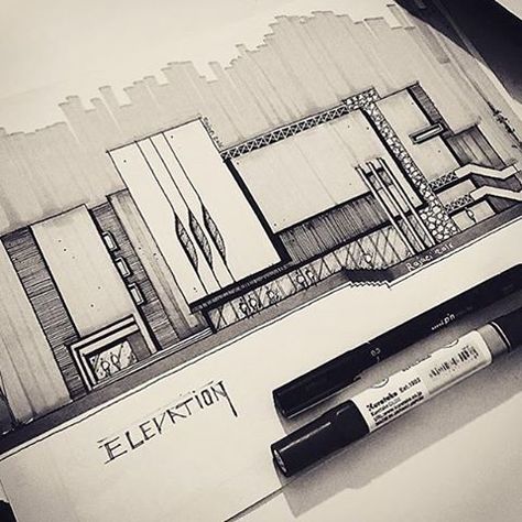 4,931 Likes, 3 Comments - Sketch & Architecture platform (@sketch_arq) on Instagram: “By @sketch_rajaei #sketch_arq” Sketch Architecture, San Myshuno, Architecture Elevation, Architecture Sketchbook, Interior Design Sketches, Architecture Design Sketch, Architecture Design Drawing, Architecture Ideas, Layout Architecture