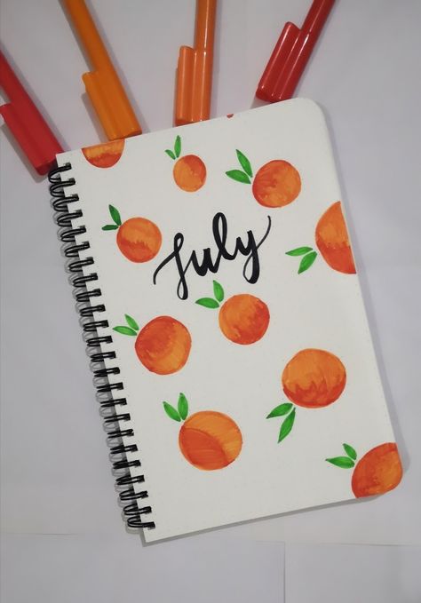 July Planner Ideas, July Bullet Journal Cover, July Bullet Journal, Hand Lettering Worksheet, Bullet Journal Set Up, Journal Set, Notebook Cover Design, Journal Aesthetic, Planner Ideas