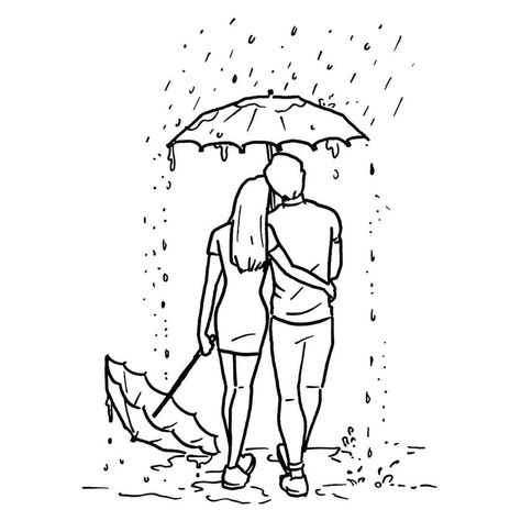 Cute Drawings Of Love, 심플한 그림, Couple Sketch, Girl Drawing Sketches, Cute Couple Drawings, Line Art Design, Outline Art, Love Illustration, Outline Drawings