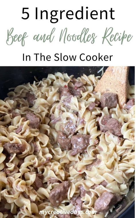 Crock Pot Beef And Noodles Easy, Crockpot Beef And Egg Noodles, Stew Meat And Noodles Crock Pot, Beef Tips And Noodles Crock Pot Slow Cooker Easy Recipes, 4 Ingredients Crockpot Recipes, Beef And Noodles In Crockpot, Slow Cooker Beef Tips And Noodles, Easy Crockpot Beef And Noodles, Canned Beef And Noodles