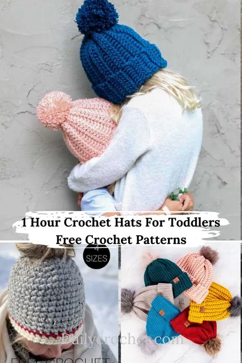 Crochet Hats For Toddlers, Free Crochet Hat Patterns, Crochet Hat Patterns, Messy Bun Hat Crochet, Toddler Hats, Girls Crochet Hats, Easy Crochet Hat, Buttermilk Recipes, Crochet Kids Hats