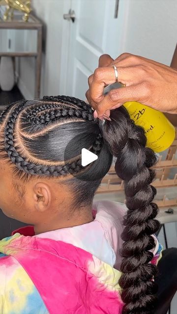 Braid Styles With Weave, Quick Braid Styles, Braided Ponytail Weave, Extended Ponytail, Two Ponytail Hairstyles, Short Hair For Kids, Easy Bun Hairstyles For Long Hair, Weave Ponytail, Natural Hairstyles For Kids