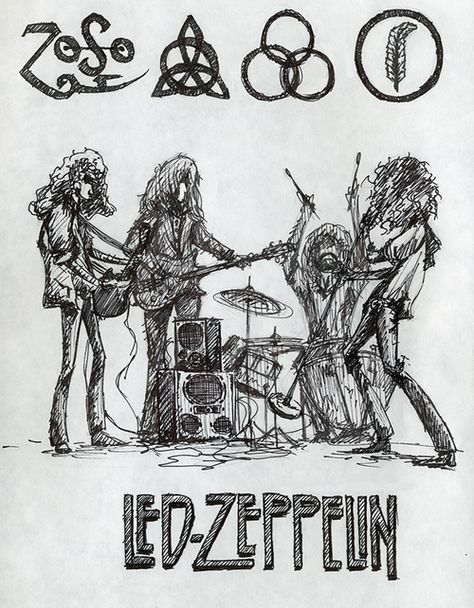 Led Zeppelin- messy thumbnail sketch ... I'm digging on this alot... Led Zeppelin Art, Led Zeppelin Poster, Zeppelin Art, Music Sketch, Robert Plant Led Zeppelin, Behind Blue Eyes, John Paul Jones, John Bonham, Led Zep