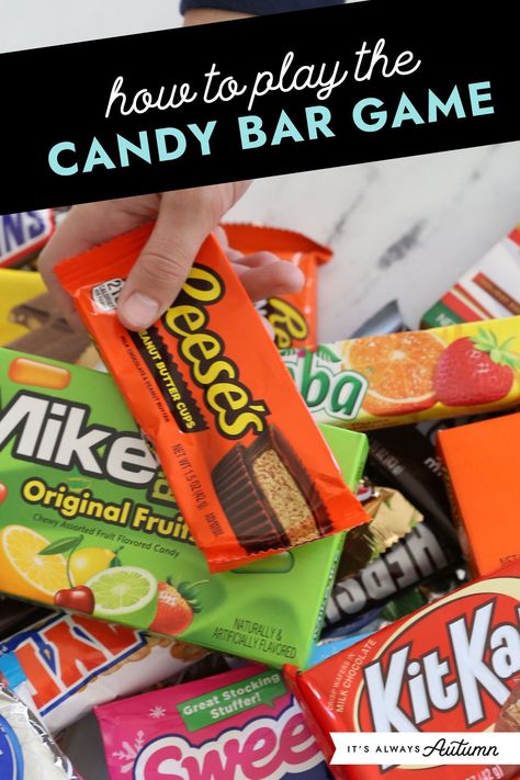 Candy Bar Bingo Ideas, Games Involving Candy, Fun Candy Games, Pass The Candy Game Questions, Name That Candy Game, Candy Bar Game Name That, Candy Bar Game Christmas, Candy Minute To Win It Games, Blind Food Tasting Game