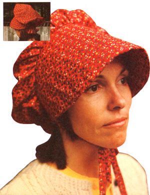 Pioneer Bonnet, Trek Clothing, Make An Apron, Pioneer Clothing, Pioneer Trek, Bonnet Pattern, Mother Earth News, Sun And Rain, House No