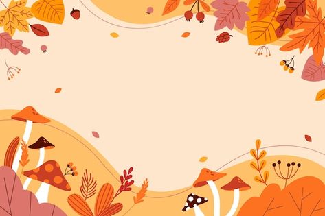 Free vector flat background for fall sea... | Free Vector #Freepik #freevector #autumn-background #fall #autumn #fall-season Background Fall, Flat Background, Autumn Background, Fall Food, Psd Icon, Vector Photo, Autumn Fall, Fall Autumn, Fall Season