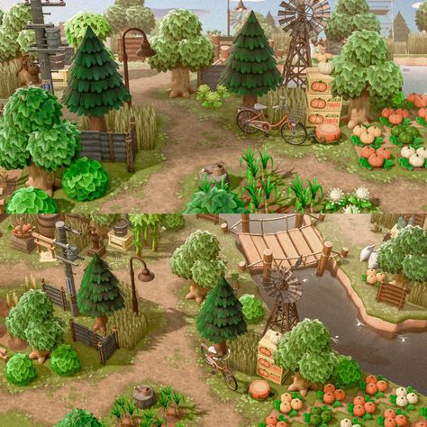 Acnh Forestcore Farm, Animal Crossing Allotment Ideas, Acnh Swampcore Island, Countrycore Acnh, Acnh Island Enterence Ideas, Acnh Farmcore Entrance, Animal Crossing Swampcore, Animal Crossing Tailor Shop Ideas, Animal Crossing Farmcore