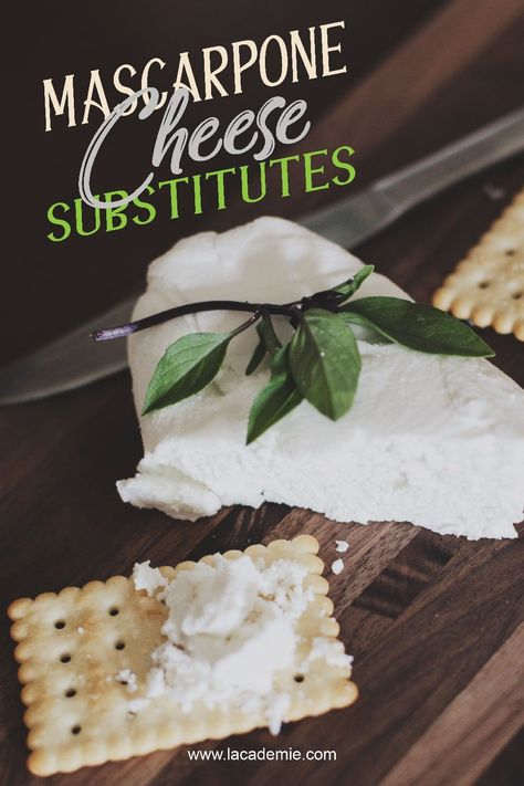 With its nutty taste, ricotta cheese can be interchangeable with mascarpone. Mascarpone Substitute, Marscapone Cheese, Cheese Substitute, Vegan Cream Cheese, Mascarpone Cheese, Types Of Cheese, Sour Taste, Clotted Cream, Cashew Butter