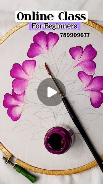 Class Painting, Learn Painting, Bed Sheet Painting Design, Sheet Painting, Fabric Colour Painting, Online Painting Classes, Painting Flowers Tutorial, Painting Fabric, Fabric Paint Designs