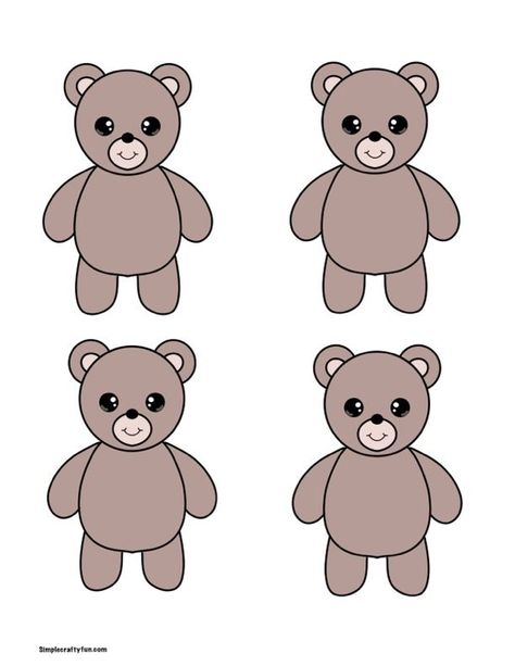 Bear Template Free Printable, Teddy Bear Outline, Teddy Bear Template, Printable Teddy Bear, Bear Outline, Bear Coloring Page, Teddy Bear Coloring Pages, Bear Template, Tufting Ideas