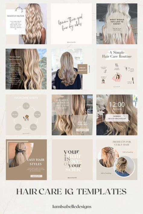 Haircare Instagram Templates for Hair Salon Hairdresser Content Beauty Salon IG Templates Haircare Posts Hairstylist Social Media - Etsy UK Business fonts logos #businessfontslogos business fonts #businessfonts fonts #fonts font #font 5.613 Hair Model Call Template, Hair Insta Story Ideas, Instagram Aesthetic Hairdresser, Hairstylist Instagram Templates, Hair Salon Instagram Feed Ideas, Beauty Instagram Template, Hairstylist Instagram Post Ideas, Hairdresser Instagram Ideas, Hair Dresser Instagram Feed