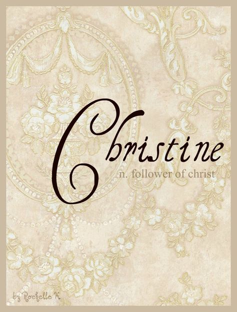 Baby Girl Name: Christine. Meaning: Follower of Christ. Origin: French; English; Irish; Swedish. http://www.pinterest.com/vintagedaydream/baby-names/ Christine Name Meaning, Kristen Name Meaning, Cindy Name Meaning, Vivienne Name Meaning, Christian Baby Names With Meaning, Baby Girl Names Elegant, Arabic Baby Girl Names, Girls Names Vintage, Christian Names