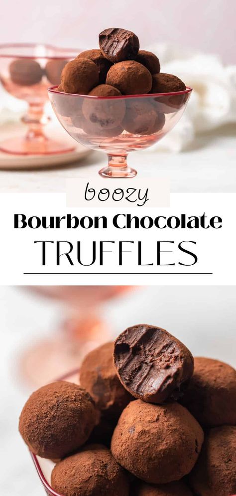 Boozy Oreo Balls, Baking Recipes With Alcohol, Chocolate Bourbon Truffles, Boozy Truffles Recipe, Treats With Alcohol, Whiskey Chocolate Truffles, Chocolate Bourbon Balls Recipe, Whiskey Truffles Recipe, Alcohol Infused Food