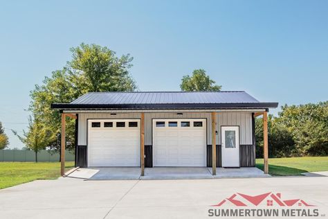 Summertown Metals 24x30 Garage, Garage Doors With Windows, Summertown Metals, Doors With Windows, Downtown Home, Metal Shop Building, Post Frame Construction, Garage Door Windows, Wood Truss