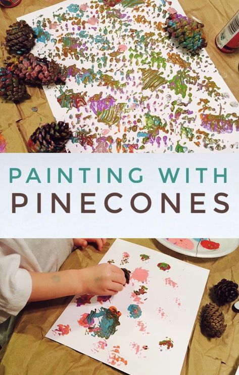 Pine Cone Painting, Cone Painting, Forest School Activities, Fall Preschool Activities, Eyfs Activities, Tree Study, Fall Arts And Crafts, Fall Art Projects, Preschool Craft