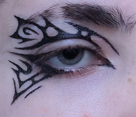 Punk Graphic Liner, Cybergoth Eyeliner, Gothic Graphic Eyeliner, Cybersigilism Eyeliner, Cyberpunk Eyeliner, Art Inspo Grunge, Masc Eyeliner, Fantasy Eyeliner, Cybergoth Makeup