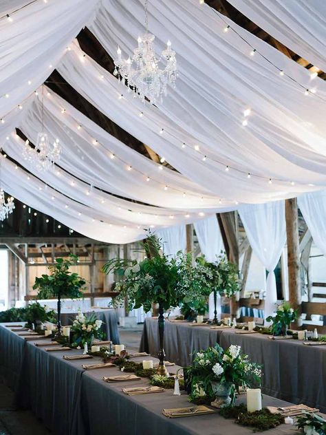 Wedding Drapery Ideas, Clear Top Tent Wedding, Arch For Wedding Ceremony, Reception Ceiling, Wedding Ceiling Decorations, White Wedding Arch, Wedding Draping, Draping Wedding, Arch Window