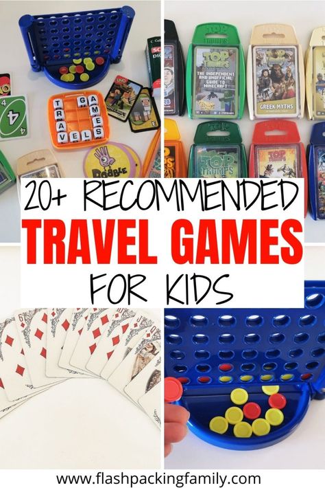 Going on a trip and looking to keep the kids entertained on the flight, in the car or hotel room? These are our go-to travel games for kids including travel board games, car travel games, free travel games and more. Travel games for the car | travel games for adults | travel games for kids car | travel games for kids airplane | travel games for toddlers | travel games for teens Diy Travel Games For Adults, Travel Board Games, Hotel Games For Kids, Flight Activities For Kids, Car Games For Teens, Road Trip Activities For Teens, Travel Games For The Car, Road Trip Games For Teens, Pouch Games