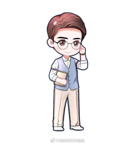 Teacher Chibi Drawing, Chibi Teacher, Shen Wei, Teacher Cartoon, Chibi Sketch, Chibi Boy, Male Teacher, Anime Smile, Pop Up Art