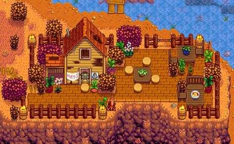 Stardew Valley Hat Mouse Decor, Stardew Valley Train Station Design, Stardew Valley Traveling Cart Design, Stardew Valley Stable Ideas, Stardew Valley Town Decoration Ideas, Stardew Valley Outdoor Decor, Stardew Valley Bus Stop Design, Stardew Valley Grandpa Shrine, Stardew Valley Town Decor