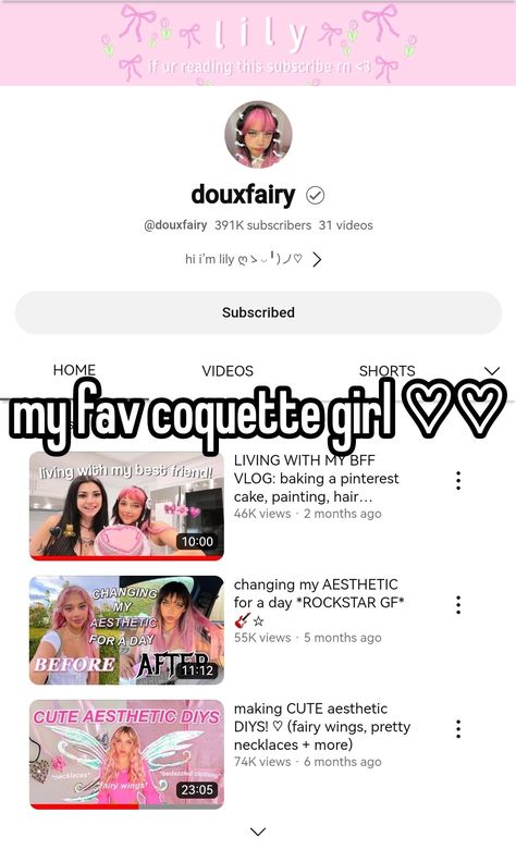 whisper Yt Channel Recommendations, Youtuber Recommendations, Youtube Channel Recommendation, People To Watch On Youtube, Coquette Youtube Channels, Youtubers To Watch To Become That Girl, Youtubers Recommendations, Coquette Youtubers, Aesthetic Youtubers To Watch