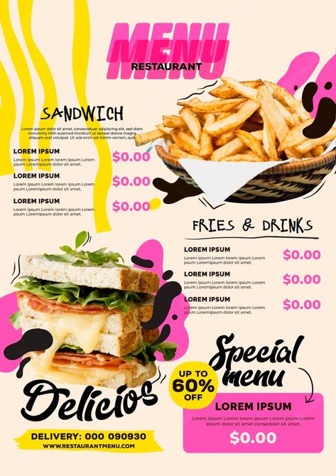 Cafe Menu Ideas Food, Cool Menu Design, Cute Menu Design, Menu Food Design, Menu Ideas Design, Modern Restaurant Menu Design, Graphic Design Restaurant, New Menu Design, Digital Menu Design