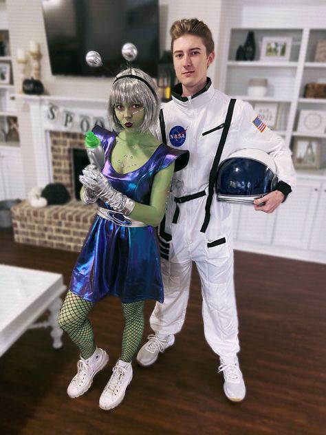 Women’s Space Costume, Women’s Space Alien Costume, Couples Halloween Costume Alien And Astronaut, Alien Plus Size Costume, Space Cowboy Costume Couple, Nasa And Alien Couple Costume, Mom Alien Costume, Couples Space Costume, Space Costumes Men