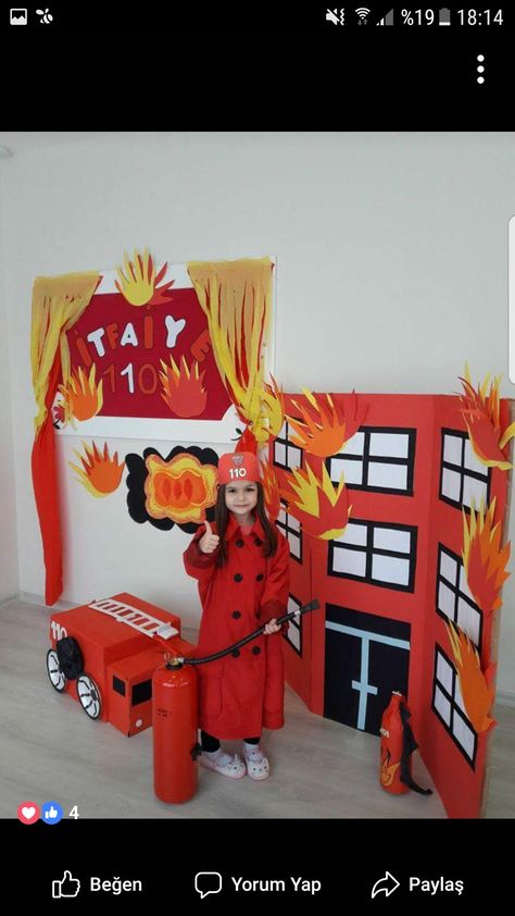 Fire Station Dramatic Play, Community Helpers Firefighters, Fireman Kids, Community Helpers Kindergarten, Community Helpers Activities, Competitions For Kids, Firetruck Birthday Party, Community Helpers Theme, Community Helpers Preschool