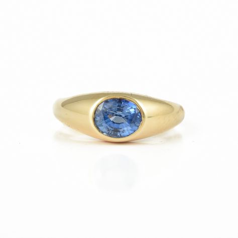 Sapphire Signet Ring, Ring For Boyfriend, September Birthstone Ring, Oval Sapphire Ring, September Birthstone Rings, September Birthstone, Blue Sapphire Rings, Yellow Gold Ring, Classic Ring