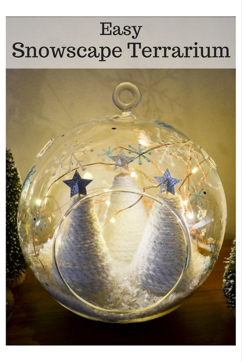 This super easy Snowscape Terrarium casts subtle snowy sparkle and lovely snowflake shadows to add a bit of whimsy to your holiday decor! Terrarium Tutorial, Large Ornaments, Glass Paint Markers, Snowflakes Drawing, Ornament Making, Terrarium Ideas, Mini Terrarium, Crafts For Seniors, Christmas Projects Diy