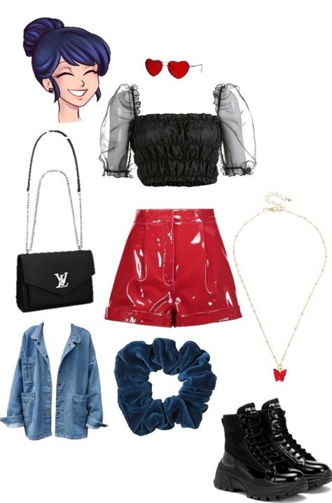 Mlb Inspired Outfits, Miraculous Ladybug Inspired Outfits, Miraculous Ladybug Outfits Ideas, Marinette Inspired Outfit, Miraculous Outfit Ideas, Ladybug Inspired Outfit, Miraculous Inspired Outfits, Marinette Outfits Inspiration, Marinette Clothes