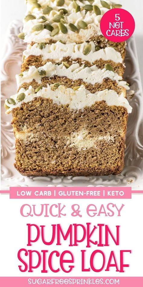 Keri Pumpkin Bread, Low Carb Pumpkin Bread, Spiced Pumpkin Bread, Keto Cakes, Keto Treats, Moist Pumpkin Bread, Keto Baking, Pumpkin Loaf, Healthier Alternatives