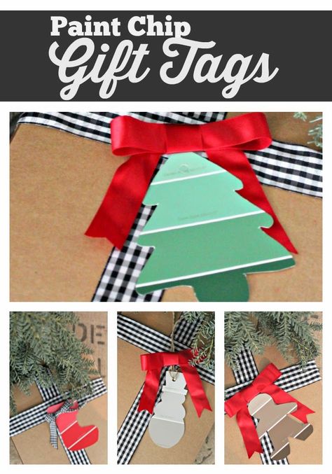 Paint Samples Crafts, Paint Chip Crafts, Christmas Tree Gift Tags, Christmas Bazaar, Holiday Hack, Christmas Tree Gift, Bazaar Crafts, Christmas Hacks, Paint Chip