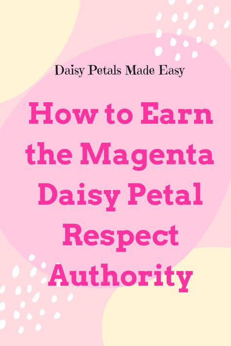 How to Earn the Magenta Daisy Petal Respect Authority | Scout Leader Daisy Respect Authority Petal, How To Earn Daisy Petals, Respect Authority Daisy Petal Activities, Respect Authority Daisy Petal, Daisy Petal Activities, Girl Scout Daisy Petals Activities, Daisy Badges Activities, Girl Scout Daisy Petals, Daisy Activities