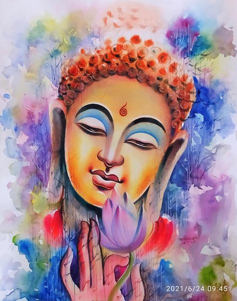 Buddha Canvas Art, Buddha Painting Canvas, Abstract Painting Diy, Mental Peace, Buddhist Art Drawing, Ganesh Art Paintings, Buddha Art Drawing, Buddha Artwork, Watercolor Paintings Nature