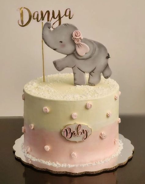 Elephant Themed Cake, Baby Shower Mujer, Elephant Theme Cake, Elephant Birthday Cakes, Elephant Cakes, Elephant Baby Shower Theme, Elephant Birthday, Elephant Theme, Girl Birthday Themes