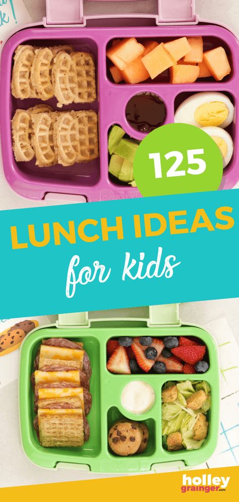 Get the jump on the “school lunch” routine with 125+ FREE easy-to-pack lunchbox ideas. Lunch Ideas For Birthday Party, Boxed Lunch Ideas, Ideas For Birthday Party, Daycare Meals, Easy Lunches For Kids, Kids Lunch Box Meals, Kindergarten Lunch, Lunchbox Recipes, Kids Packed Lunch