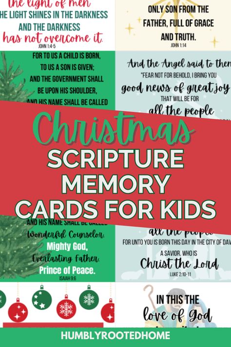 Bible Verse For Christmas Card, Advent Verses For Kids, Preschool Bible Verses, Printable Bible Verses Free, Advent Scripture, Christmas Card Verses, Scriptures For Kids, Christmas Gift Tags Free, Christian Christmas Cards