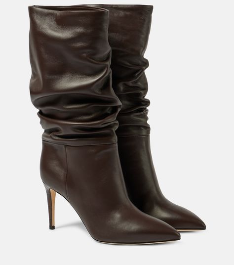 Slouchy Leather Ankle Boots in Brown - Paris Texas | Mytheresa Paris Texas, Stiletto Boots, High Heel Boots Ankle, Brown Ankle Boots, Leather Ankle Boots, Shoe Box, Designing Women, Cocoa, Bags Designer