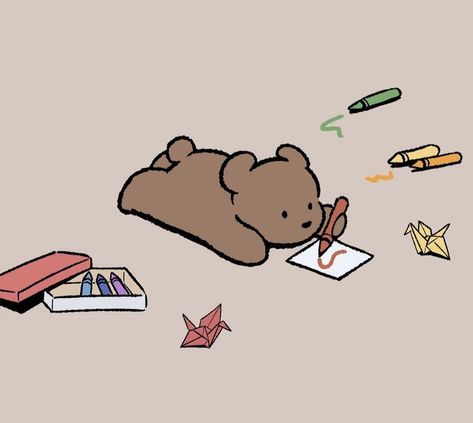 Cartoon Bear Aesthetic, School Widget, Brown And Cream Wallpaper, Rilakkuma Aesthetic, Fill My Sketchbook, Brown Doodle, Brown Kawaii, Snoopy Aesthetic, Cute Art Drawings